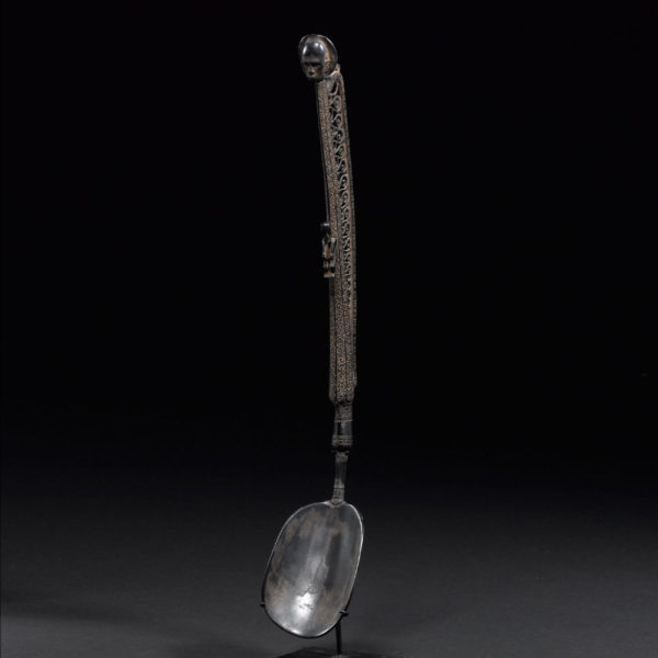 carved horn spoon